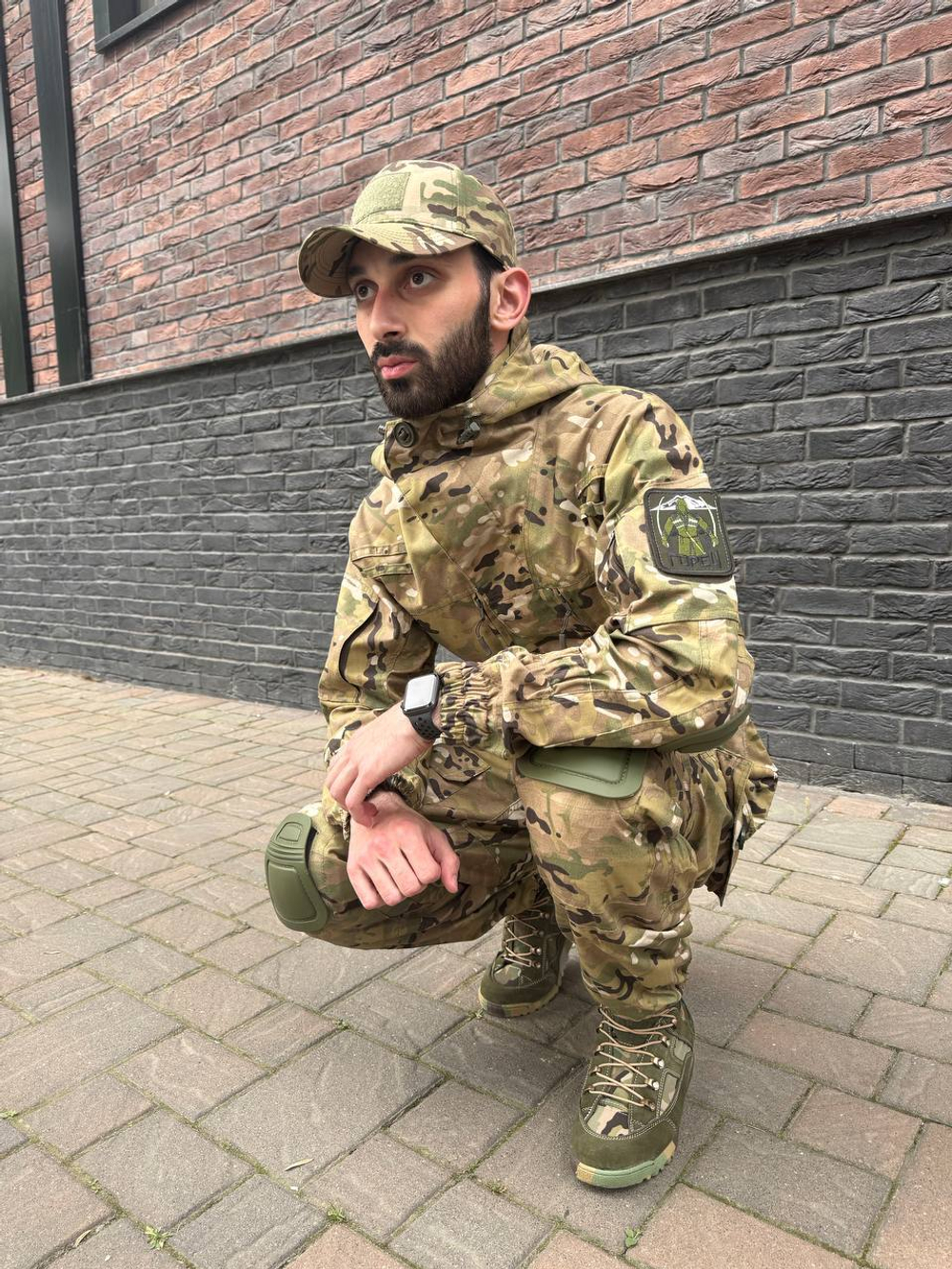 Тактический костюм горка с наколенниками и налокотниками мультикам