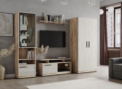 Тумба ТВ Модена МТ-2 Дуб крафт табачный/Дуб крафт белый