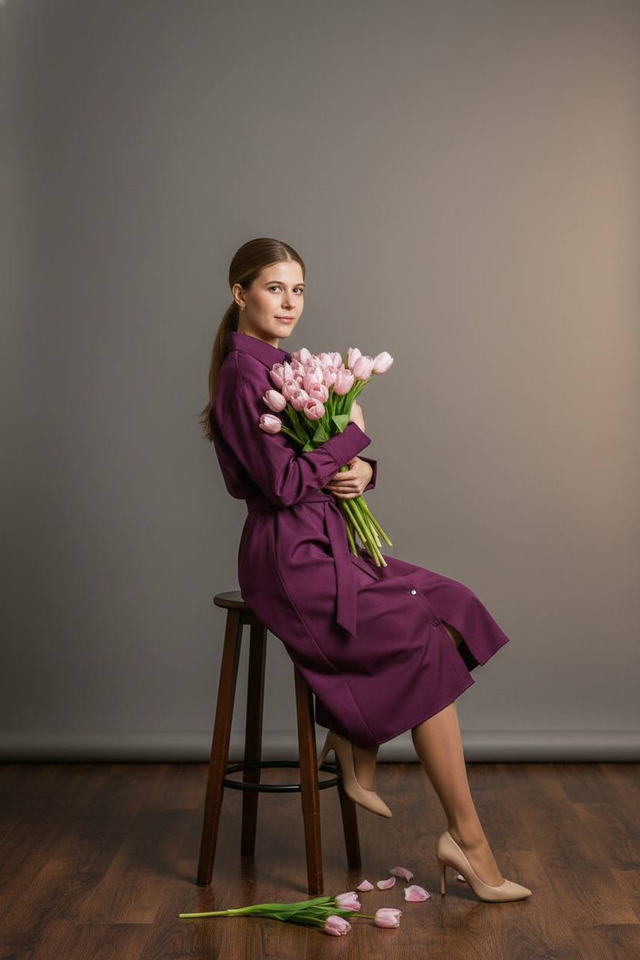 Тёплое платье из шерсти премиального качества «Питер», 2 в 1, оверсайз