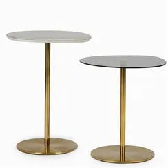 Сет из 2 кофейных столов Ostkant высота 54/44, стекло, металл