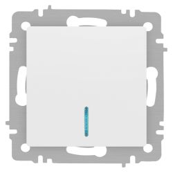 Выключатель Intro Accent 6-102-01 с подсветкой, 10А-250В, IP20, СУ, AL/CU, белый | Intro