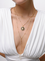 Колье "Sun black pearl" Gold