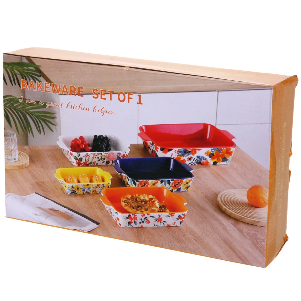 Форма керамическая для запекания «Тропические цветы» 30,5*18*5,5см