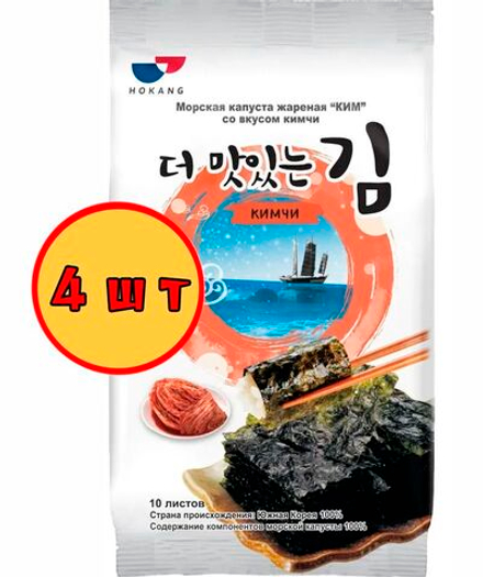 VCA Капуста морская жареная Ким со вкусом Кимчи, 5 г х 4 шт