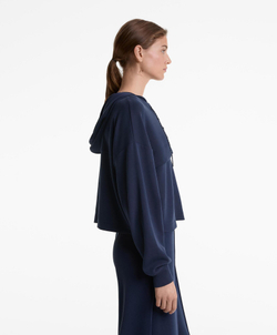 Oysho Толстовка мягкая на ощупь с перекрещивающимися шнурками и модалом, военно-морской