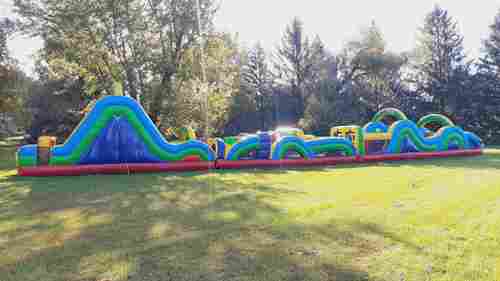 Коммерческая надувная полоса препятствий «Лазурная волна», 18×3×3 м