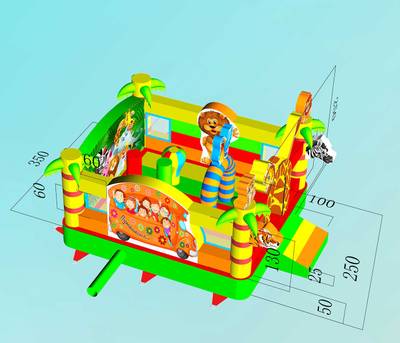 Коммерческий надувной батут «Сафари-экскурсия 2» 4x3.5x2,5 м
