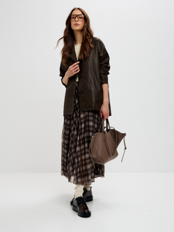 Жакет из экокожи свободного силуэта