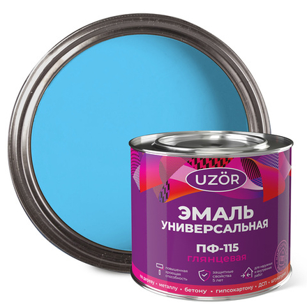 УЗОР  Эмаль ПФ-115 Светло-голубая 1,8кг ГОСТ 6465-76 (Сайвер)
