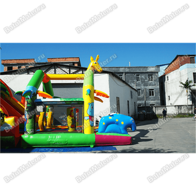 Коммерческий надувной батут "В гостях у жирафа", 9x4x5 м