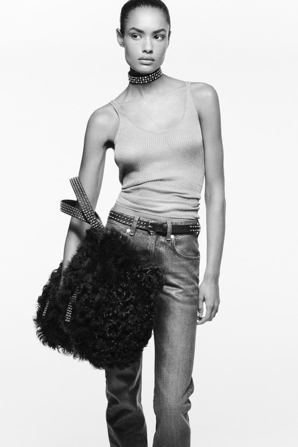 ZARA Х LUDOVIC DE SAINT SERNIN КОЖАНАЯ СУМКА-ШОППЕР, ШОКОЛАДНЫЙ