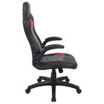 Кресло компьютерное BRABIX "Skill GM-005", откидные подлокотники, экокожа, черное/красное, 532496