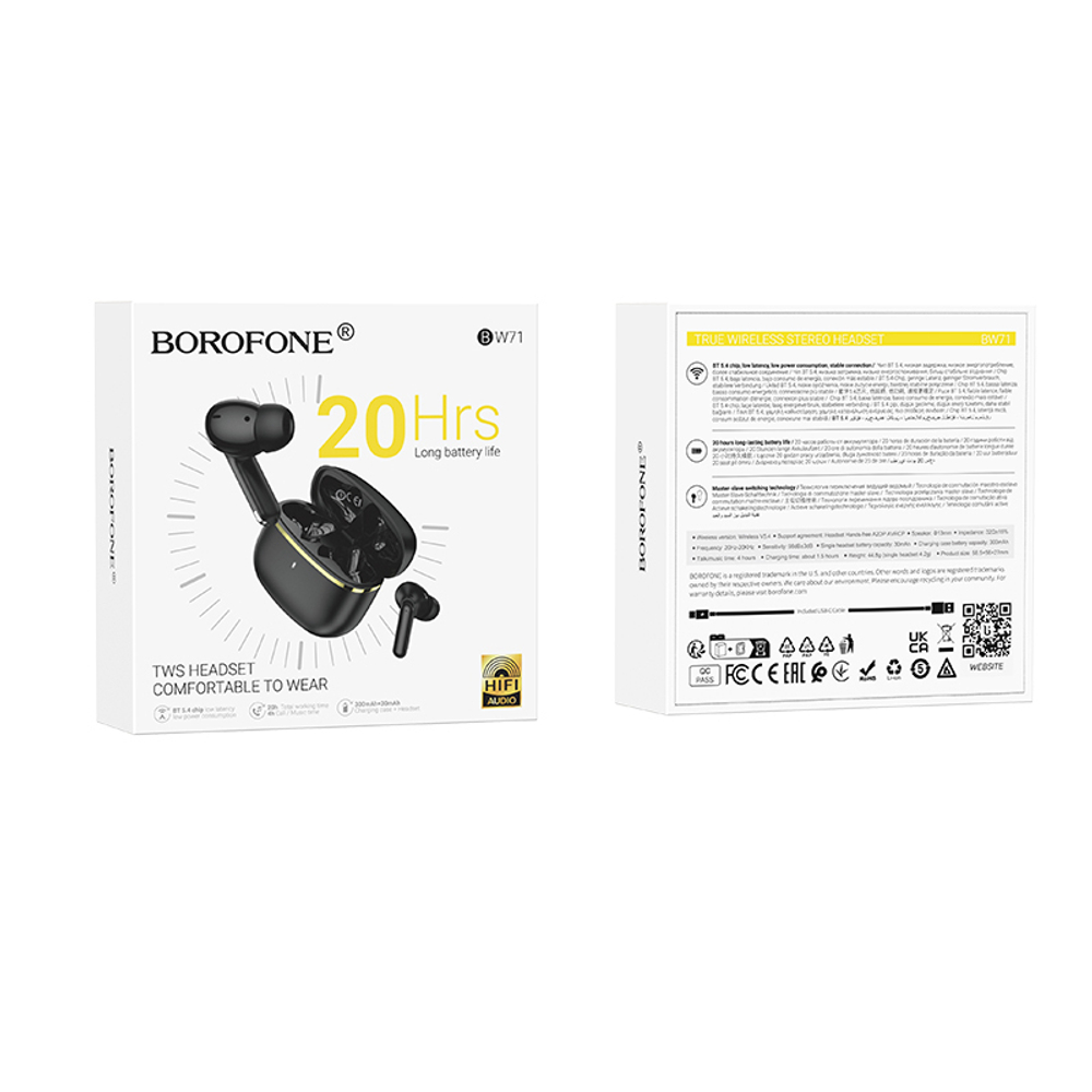 Беспроводные наушники TWS BOROFONE BW71 (черный)