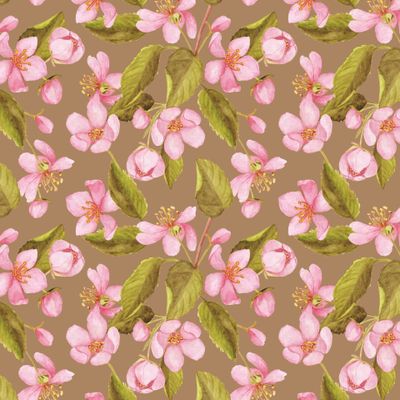Цветущие яблони. Bright summer flowers, leaves, branches.