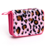 Пенал 2 отделения Alingar, искусственный мех, молния, 115 х 190 мм, "Леопард", леопардовые пятна