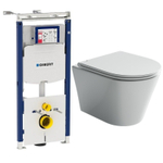 Комплект подвесной безободковый унитаз Ceramica Nova Forma с крышкой-сиденьем CN3011 + инсталляция Geberit Duofix Sigma Plattenbau 111.362.00.5
