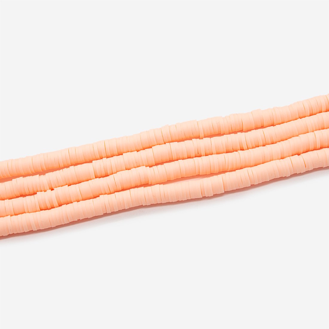 Бусины хеши, каучук, оттенок "Персиковый", 6*1мм