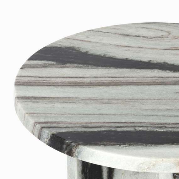 Кофейный стол Pia Ø41х41 см, черно-белый мрамор