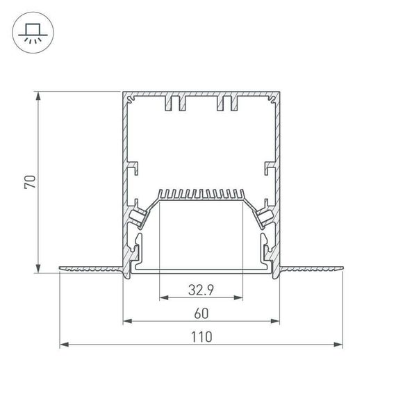 Профиль Arlight SL-LINIA55-FANTOM-2000 ANOD 027161