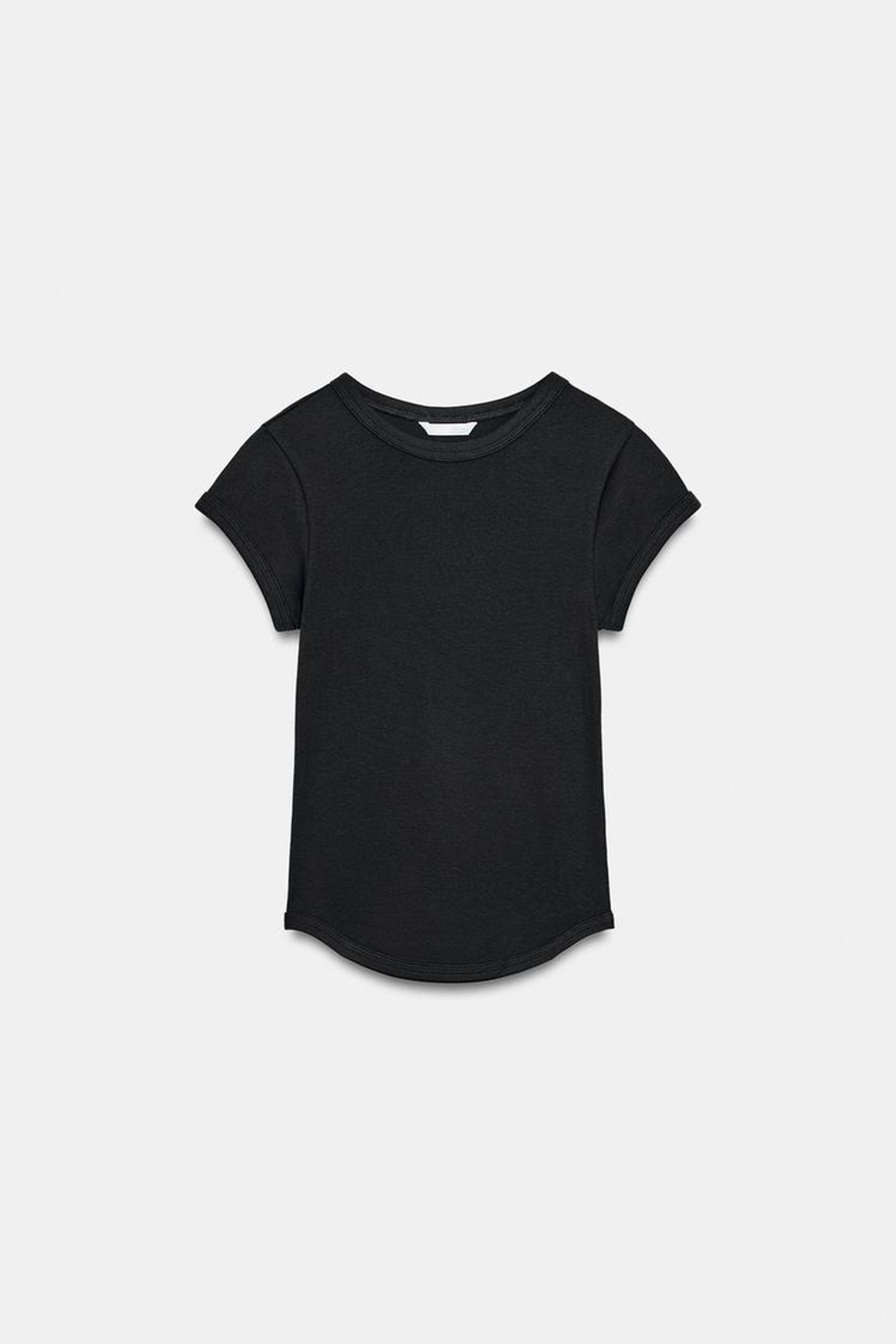 ZARA ФУТБОЛКА В РУБЧИК С КОРОТКИМИ РУКАВАМИ, МОРСКОЙ СИНИЙ