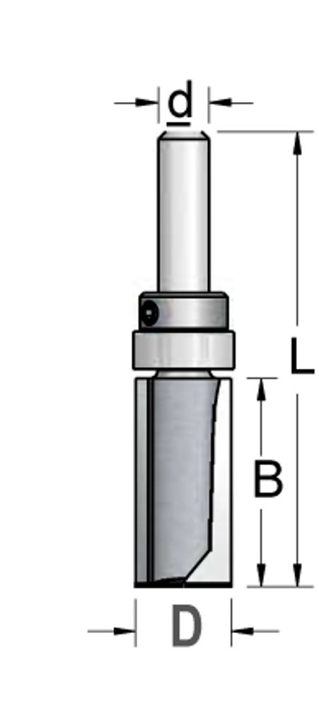 Фреза D16 B25 Z2 копир верхний подшипник хвостовик 6_S PF41603