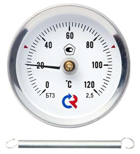 Термометр биметаллический накладной с пружиной Росма БТ‑30.010 (корпус Ø 63 мм) арт. 00000002384