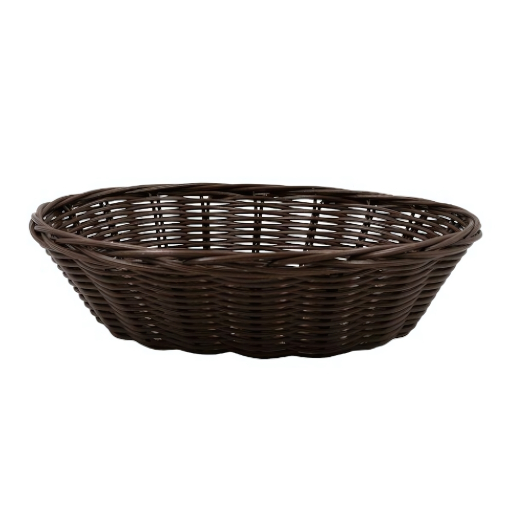 Корзина настольная овальная "Полиротанг", Д240 Ш200 В60, коричневый