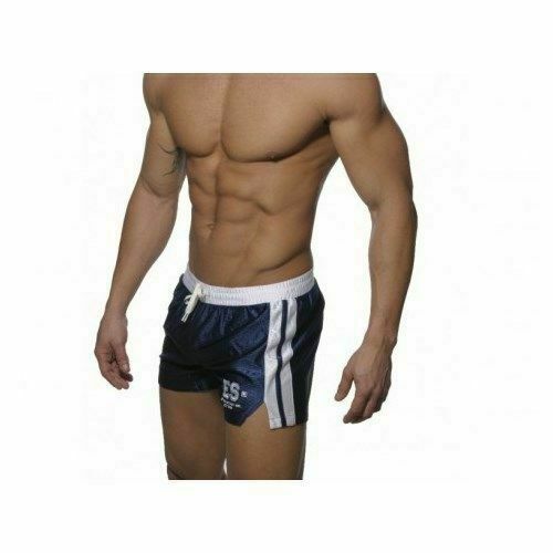 Мужские спортивные шорты  темно - cиние с белым поясом ES Collection SHORTS DARK BLUE WHITE