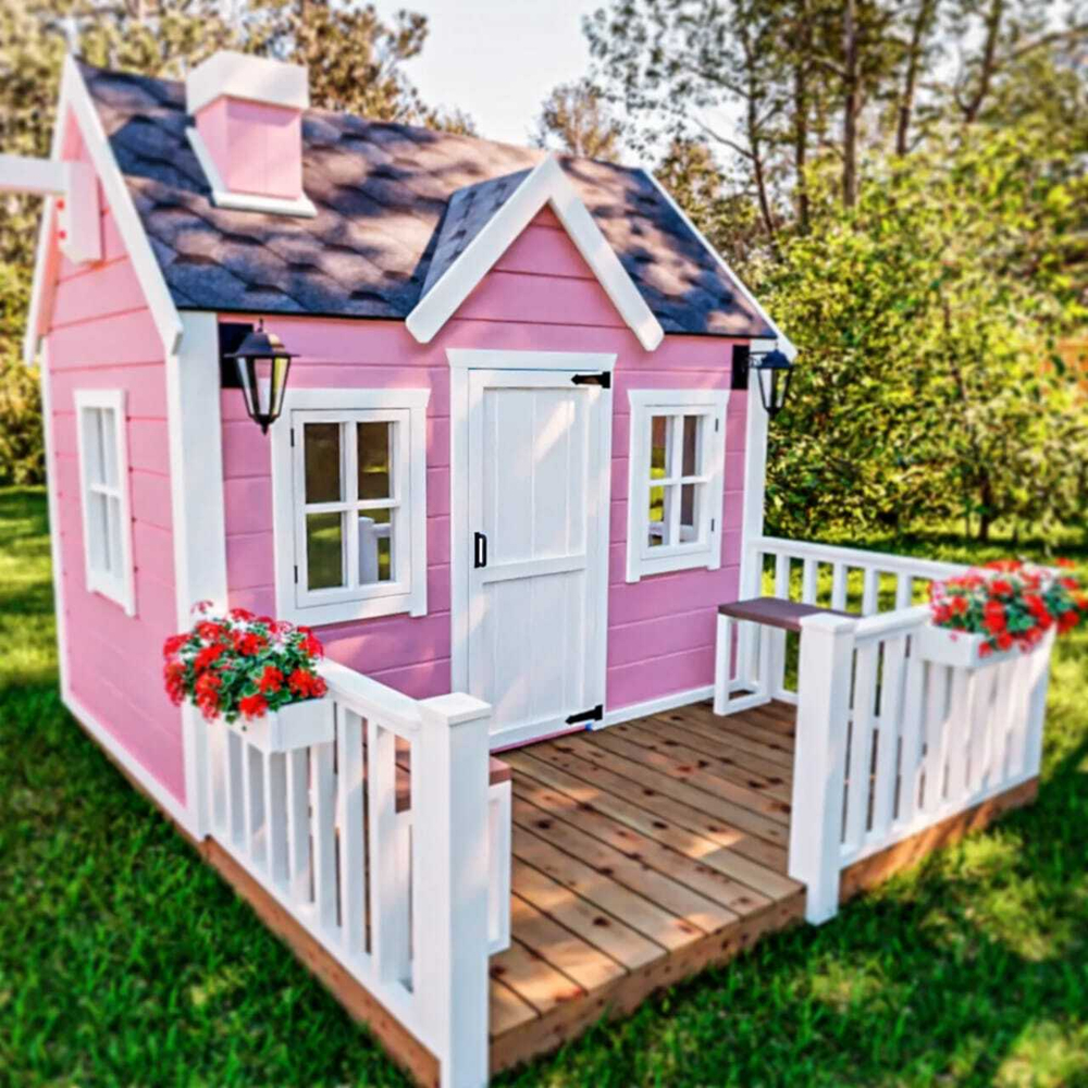 Детский домик с качелями