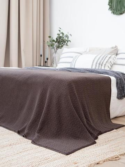 Вязаный плед MariMar рисунок "Елочка"