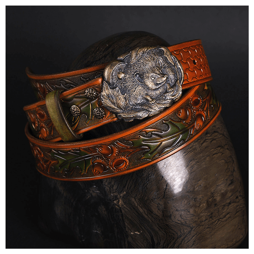 Кожаный ремень «Ёжик»