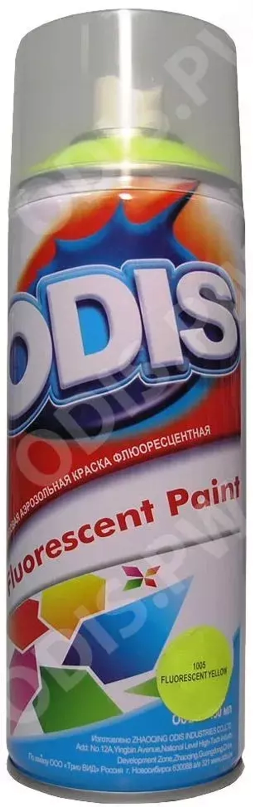 Краска-спрей ODIS флуоресцентный желтый №1005 450мл (12)