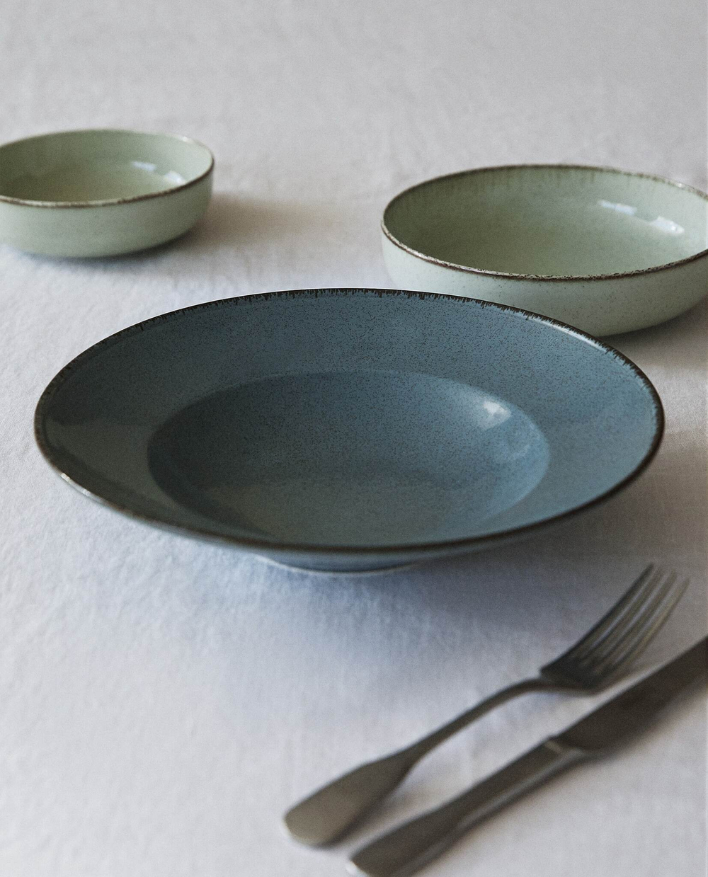 ZARA HOME ФАРФОРОВАЯ ТАРЕЛКА ДЛЯ МАКАРОН СО СТАРИННОЙ ОТДЕЛКОЙ