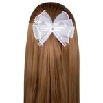 Бант для волос 8х10 см, 10х12 см, 8 см на резинке, белый, АССОРТИ, MONTE VITA, 457117