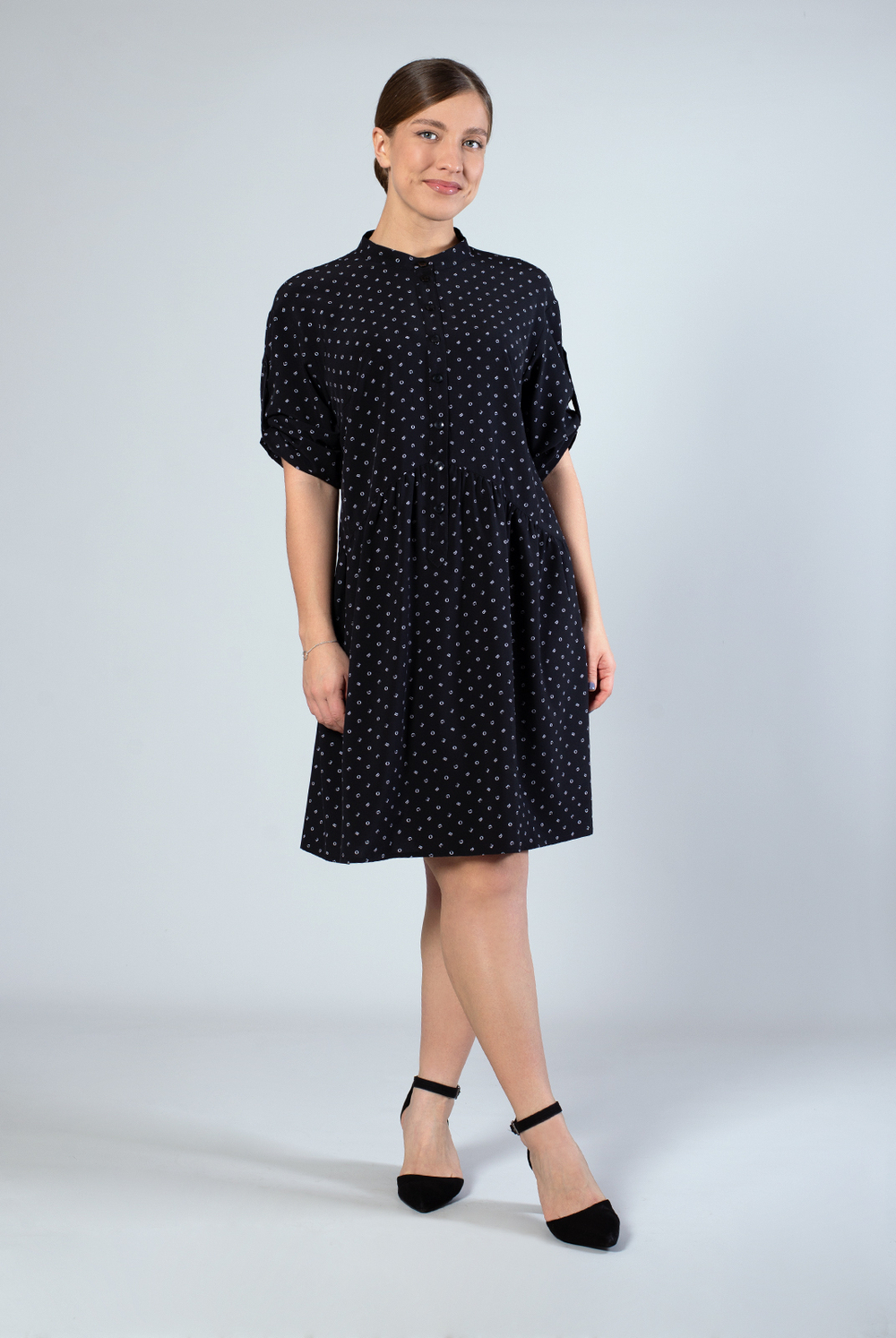 Платье женское 1854ЮП, чёрный алфавит #176Чёа051854ЮП