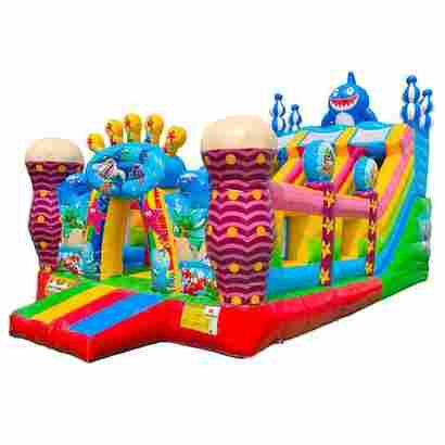 Коммерческий надувной батут с горкой «В гостях у моря 2», 8*4*5 м