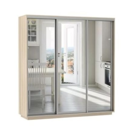 Шкаф-купе "Экспресс Экспенс Трио" (ясень шимо светлый) 2400х1800, МК Е1