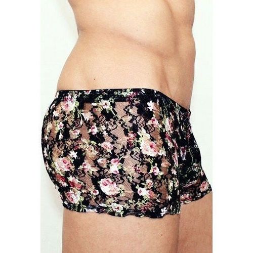 Мужские трусы боксеры черные в сеточку Romeo Rossi Black Boxer RR00220
