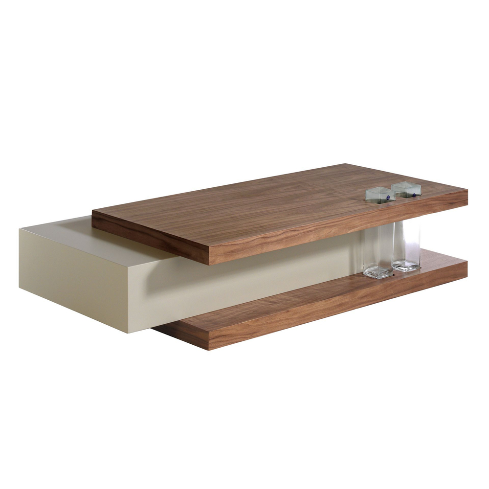 Журнальный столик 2105/HE-CT140 из орехового дерева и дымчатого МДФ