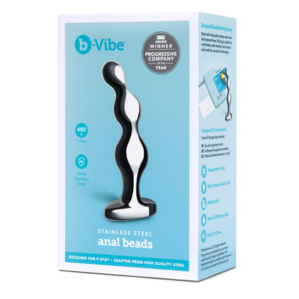b-Vibe STAINLESS STEEL ANAL BEADS - Анальный стимулятор