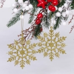 Подвески в блестках «Зимние снежинки» 9,5 см (набор 2шт), золото