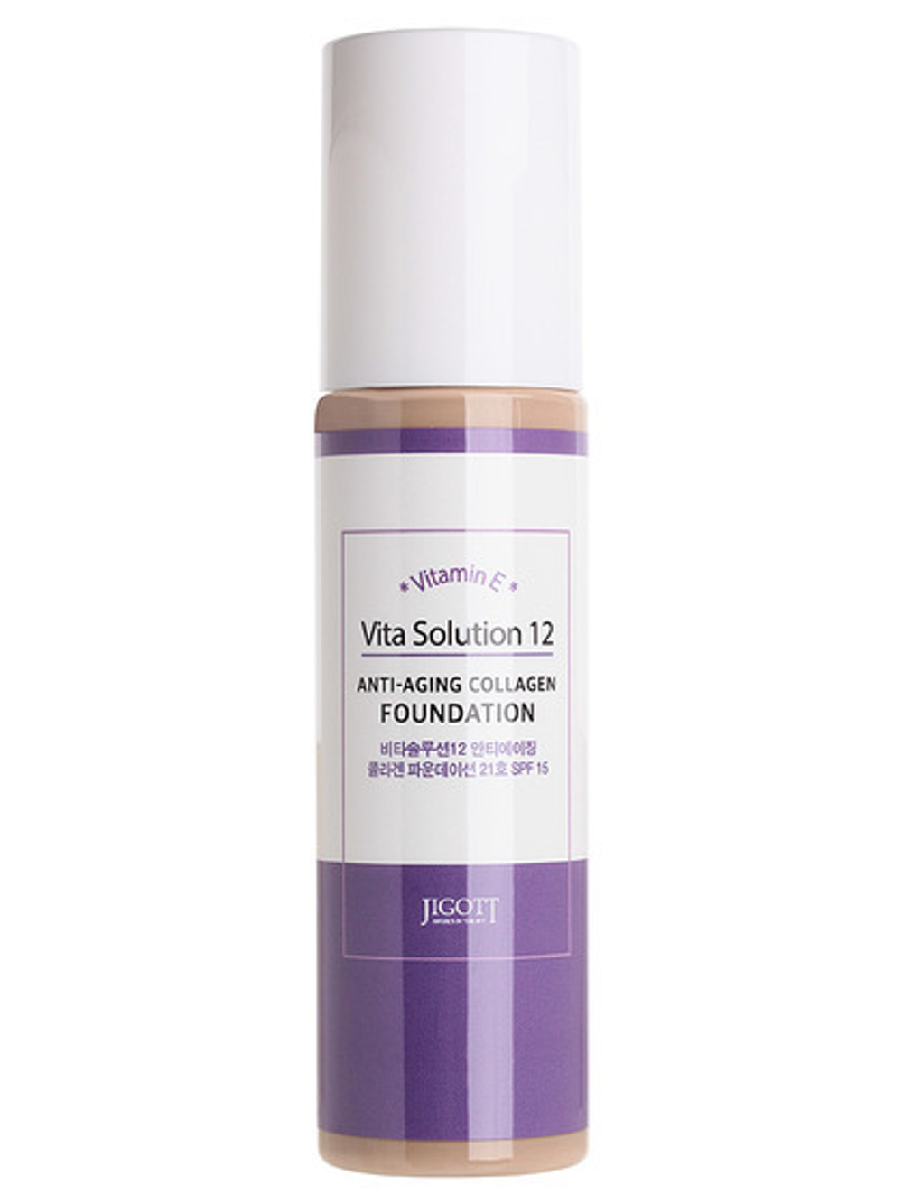 JIGOTT Крем тональный с коллагеном/Vita Solution 12 Anti-Aging Collagen Foundation #21, 100мл
