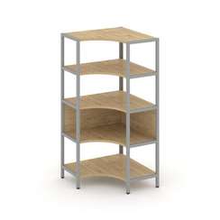 Shelf System Односекционный угловой стеллаж четырехярусный SN.STMU-411 Тиквуд Светлый/Металл Серый 8