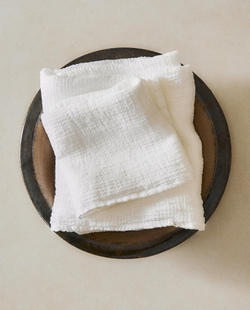 Zara Home - Льняное банное полотенце с вафельной текстурой, белый, 50х90 см