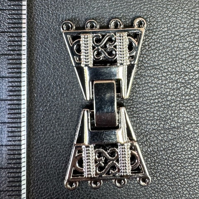 Застежка 4 ряда gun metal 38x19мм