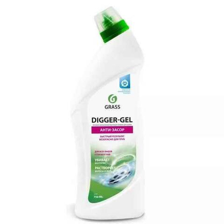 Средство щелочное д/прочистки канализационных труб GRASS Digger-Gel 750мл