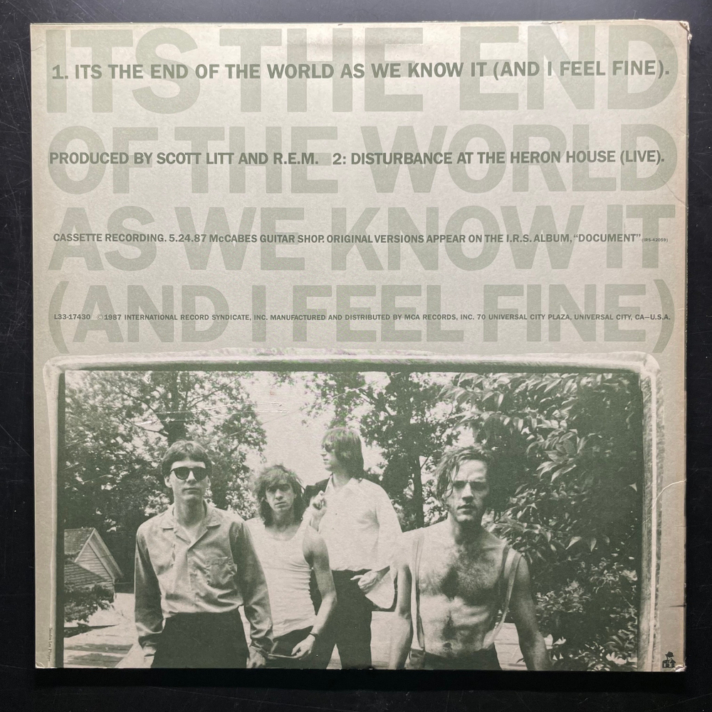 R.E.M. ‎– Its The End Of The World As We Know It (США 1987г.) EP