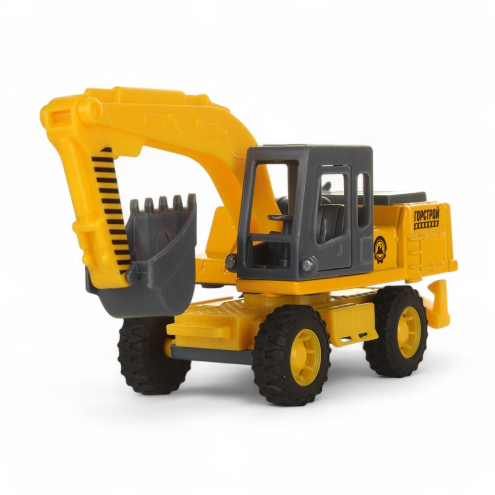 Модель ин. мет. "Экскаватор на колесах" 15см, открыв.двери, подвиж. детали в коробка (Технопарк)