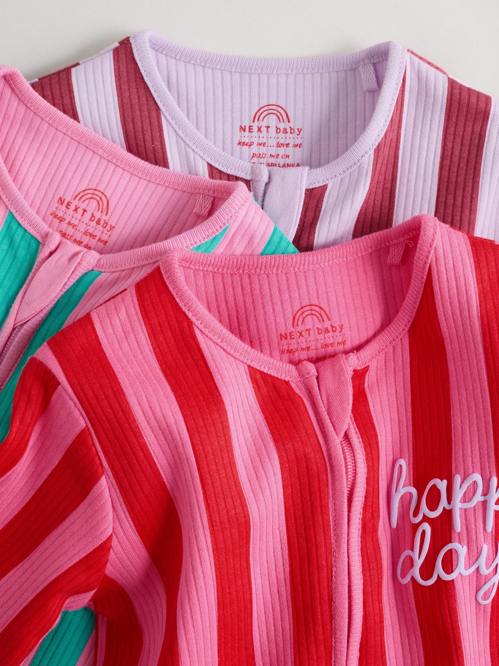 Комбинезон / Cлип для малышей Next F73-154, 3 шт., Фуксия, Бирюзовый