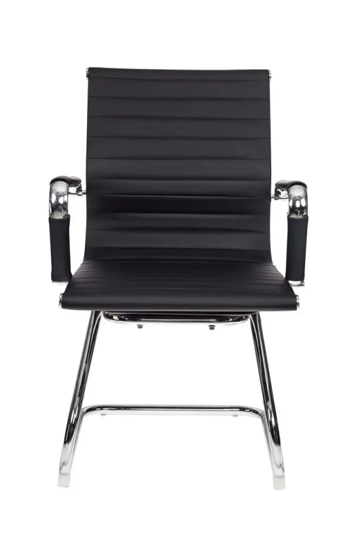 Кресло Бюрократ CH-883-LOW-V черный эко.кожа низк.спин. полозья металл хром